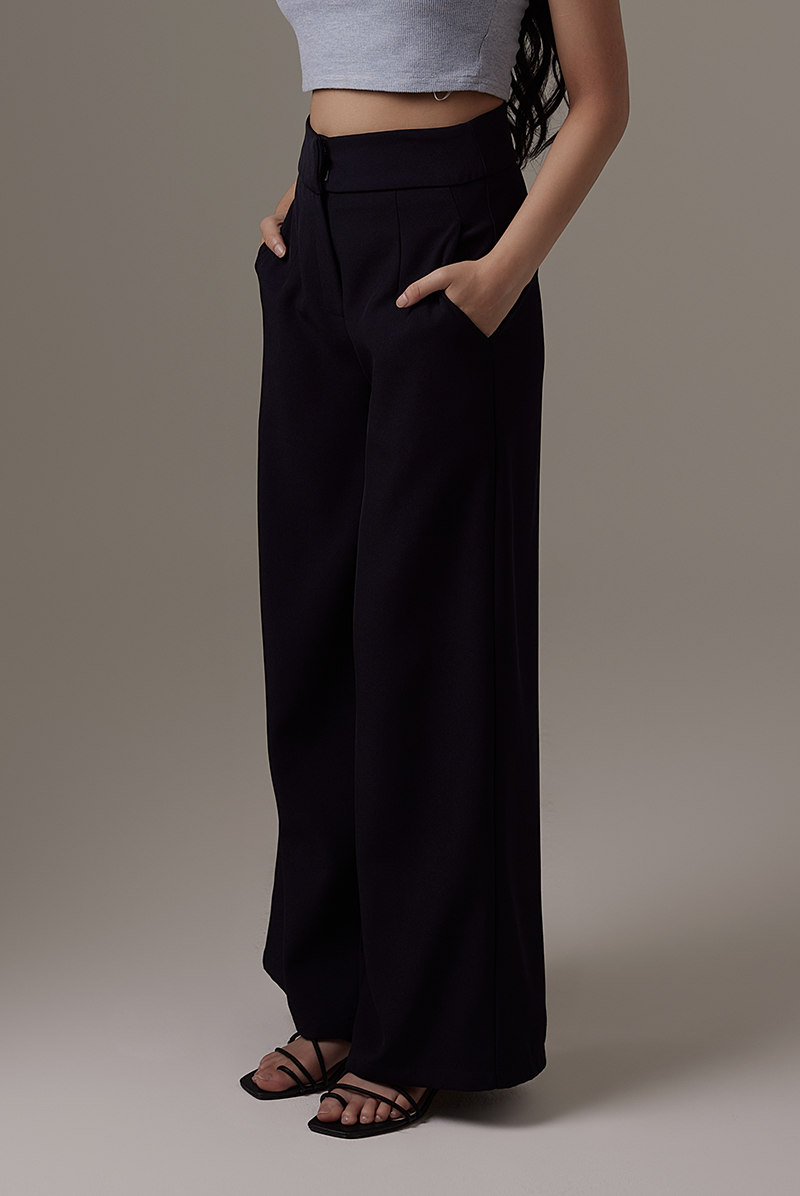 Lesha High Waist Pants in Navy Blue