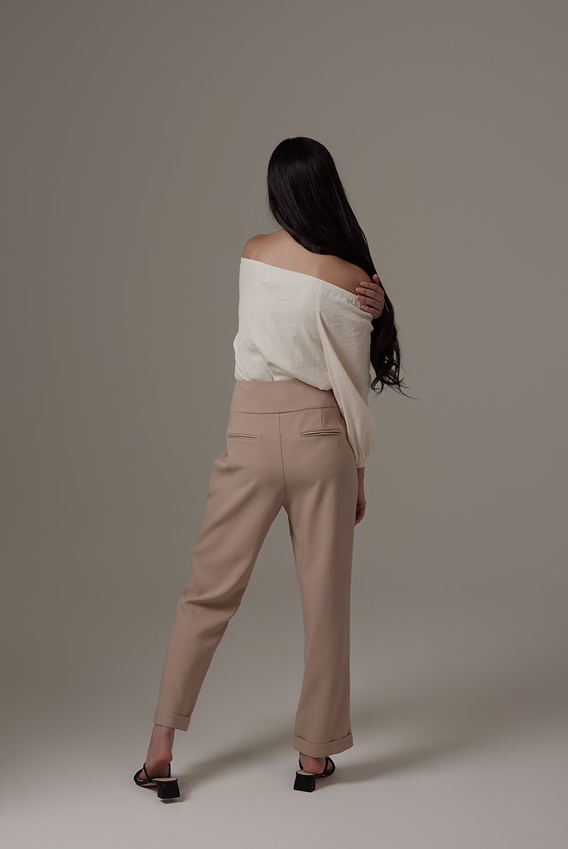 Jerlene Button Down Pants in Khaki