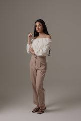 Jerlene Button Down Pants in Khaki