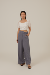 Reina Wide Leg Pants in Denim Blue