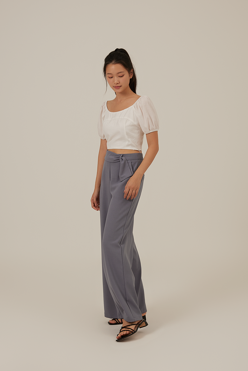 Reina Wide Leg Pants in Denim Blue