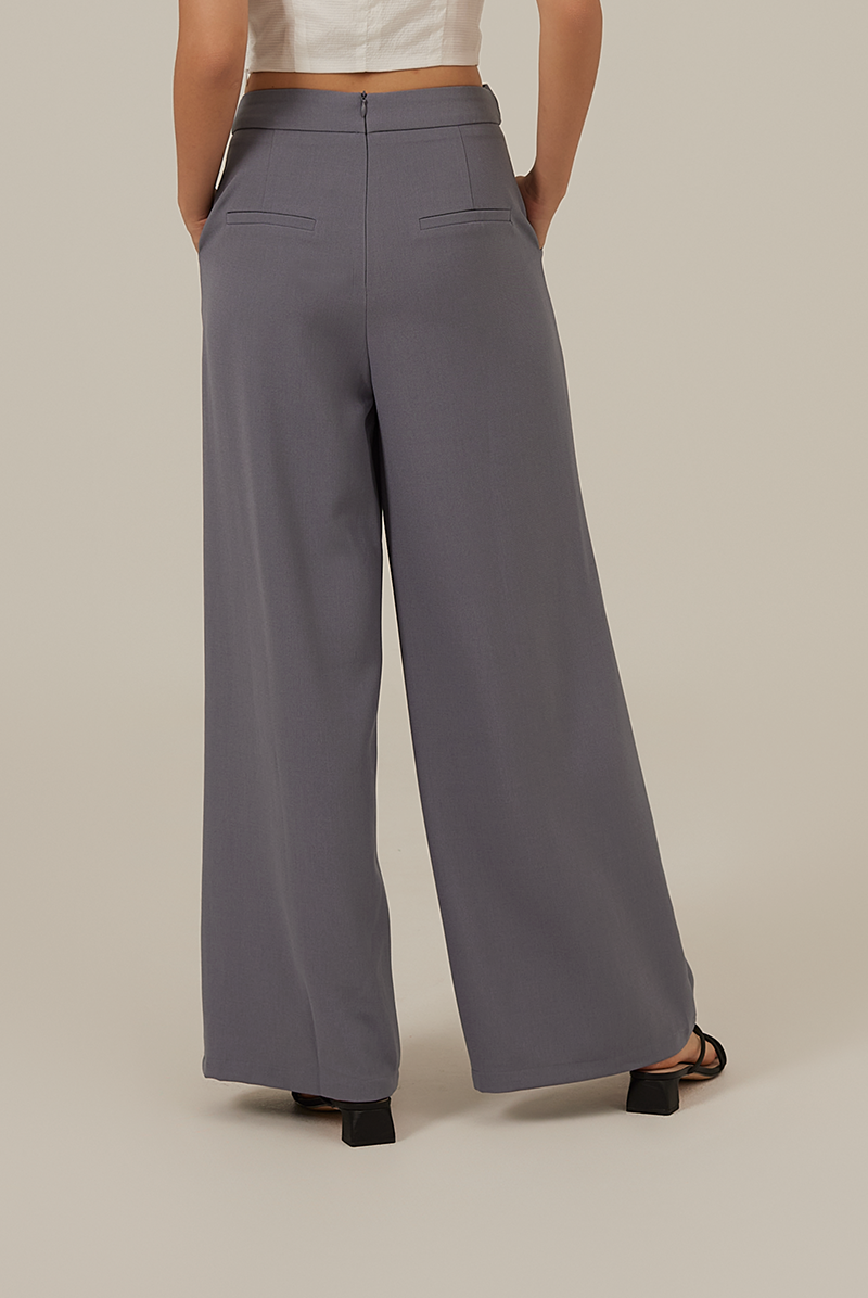 Reina Wide Leg Pants in Denim Blue