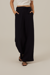Reina Wide Leg Pants in Navy Blue