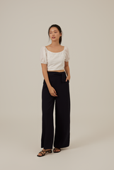 Reina Wide Leg Pants in Navy Blue