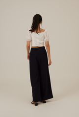 Reina Wide Leg Pants in Navy Blue