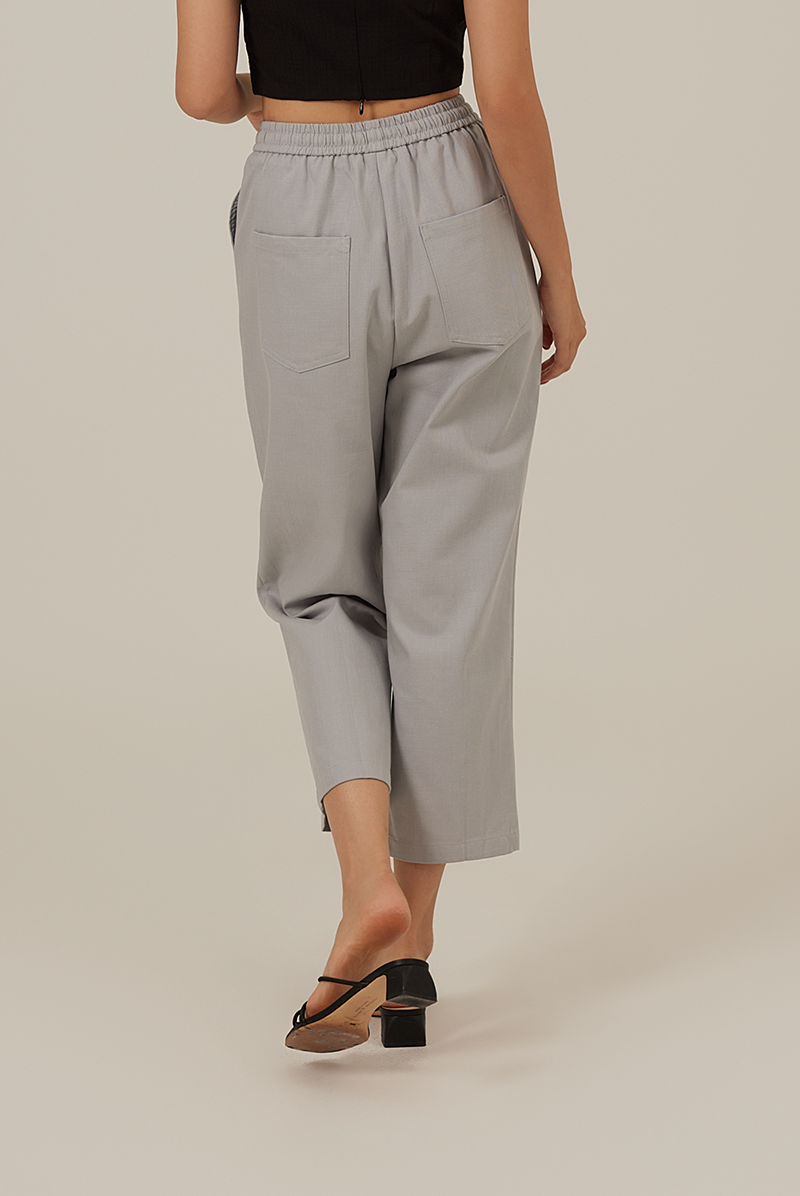 Elmira Drawstring Pants in Dusty Blue