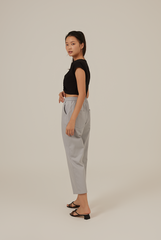 Elmira Drawstring Pants in Dusty Blue
