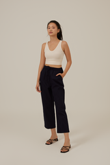 Elmira Drawstring Pants in Navy Blue