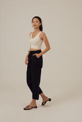 Elmira Drawstring Pants in Navy Blue