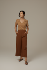 Clare Cuffed Pants in Chocolate