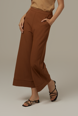 Clare Cuffed Pants in Chocolate