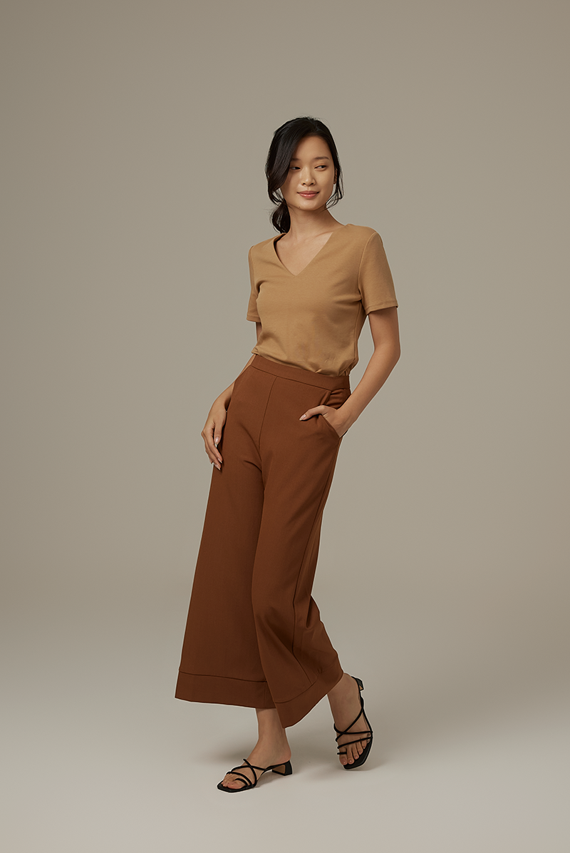 Clare Cuffed Pants in Chocolate