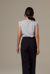 Clare Cuffed Pants in Navy Blue