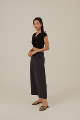 Gwenda Wide Leg Pants in Charcoal