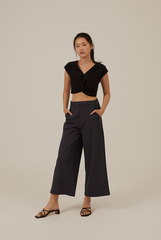 Gwenda Wide Leg Pants in Charcoal