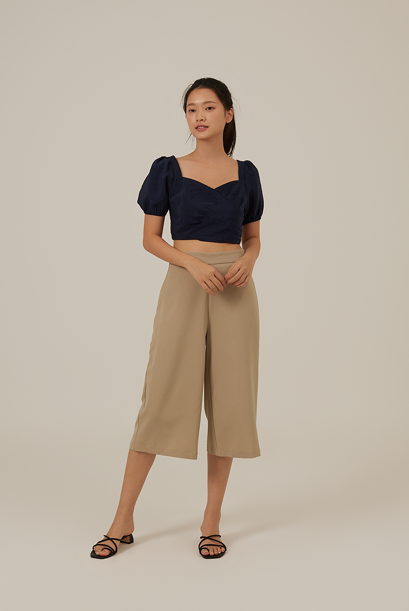 Shaney Wide Leg Culottes in Khaki