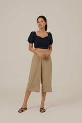 Shaney Wide Leg Culottes in Khaki