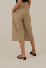 Shaney Wide Leg Culottes in Khaki