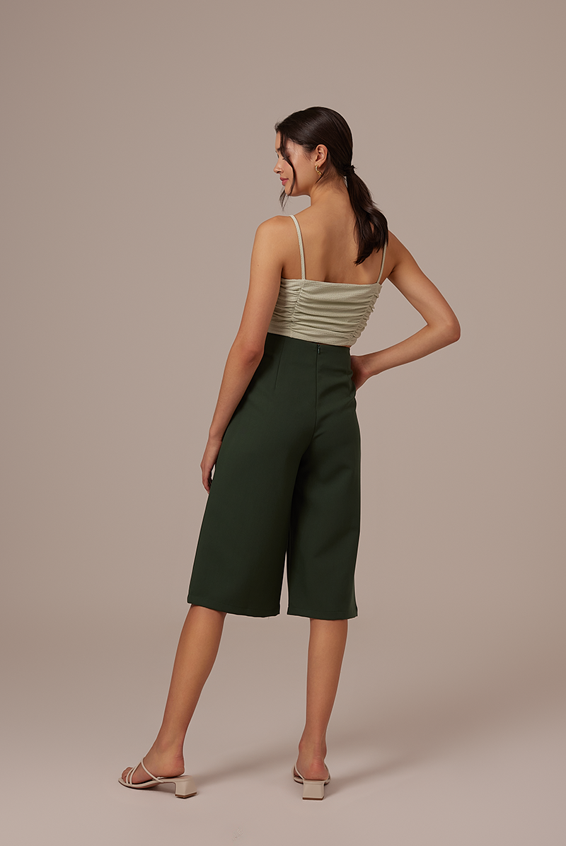 Valeria Wide Leg Culottes in Pine