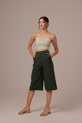 Valeria Wide Leg Culottes in Pine