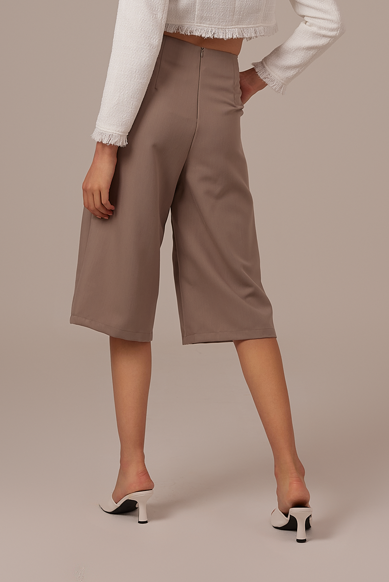 Valeria Wide Leg Culottes in Truffle
