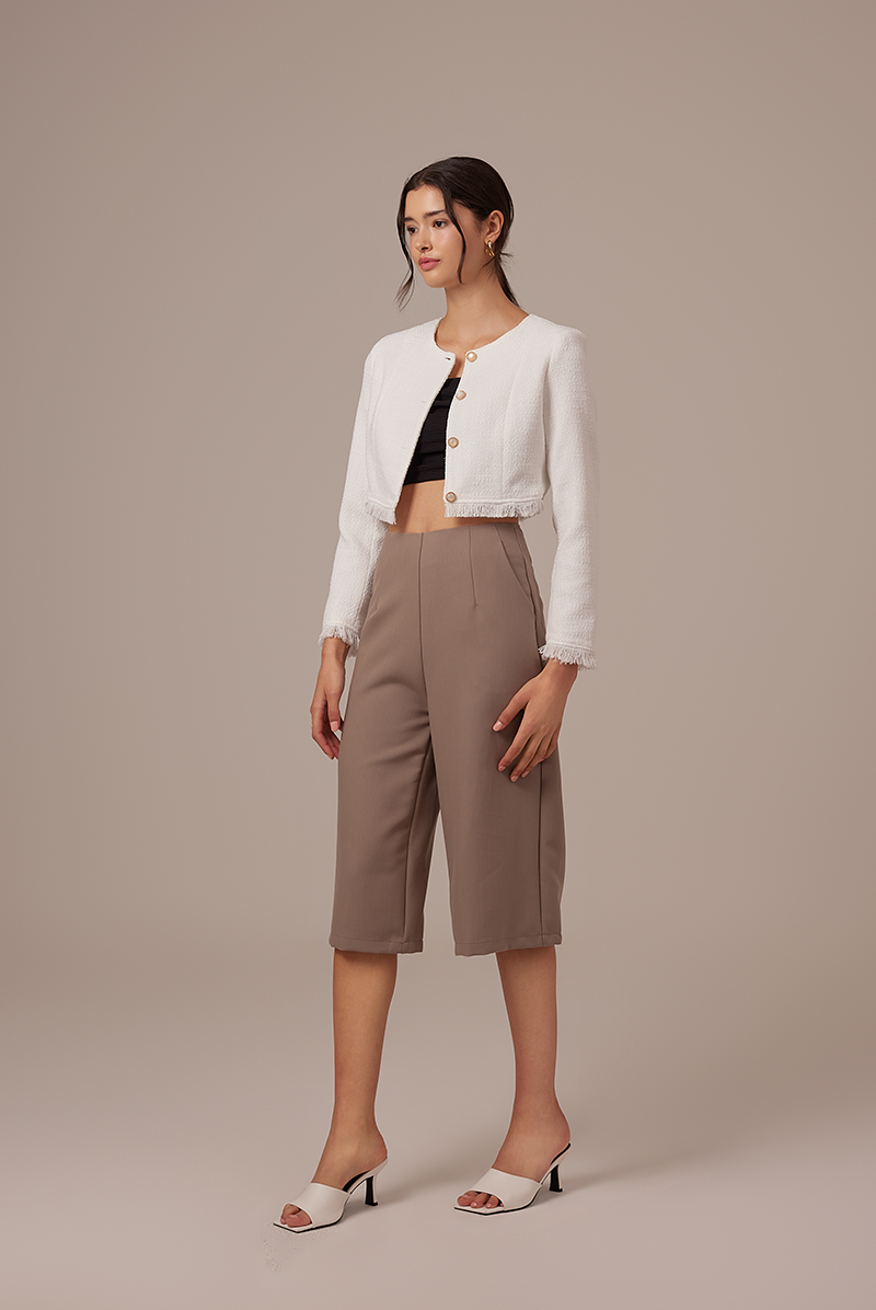 Valeria Wide Leg Culottes in Truffle