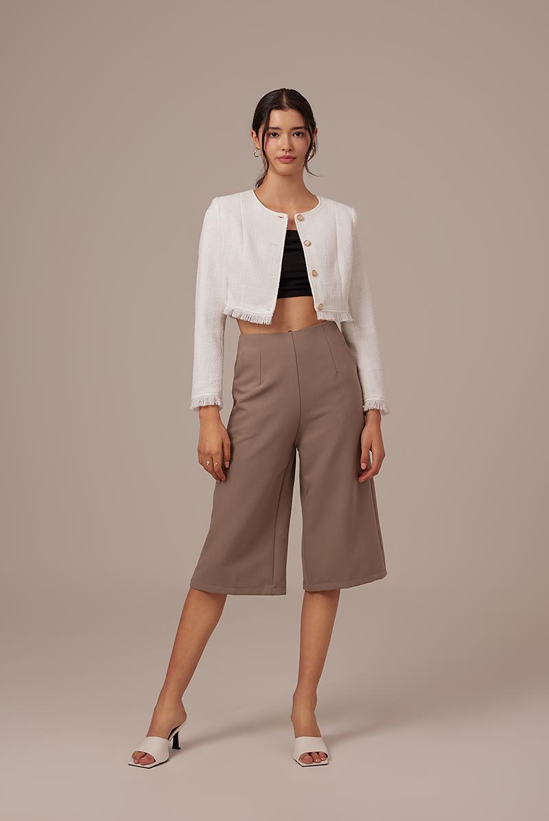 Valeria Wide Leg Culottes in Truffle