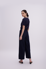 Jada Wide Leg Pants in Navy Blue