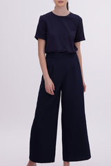 Jada Wide Leg Pants in Navy Blue