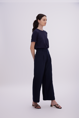 Jada Wide Leg Pants in Navy Blue