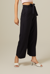Poris Wide Leg Pants in Navy Blue