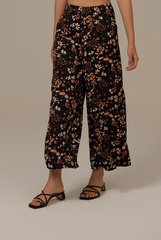 Carlyn Floral Wide Leg Pants in Black