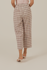Juno Checkered Crop Pants in Purple