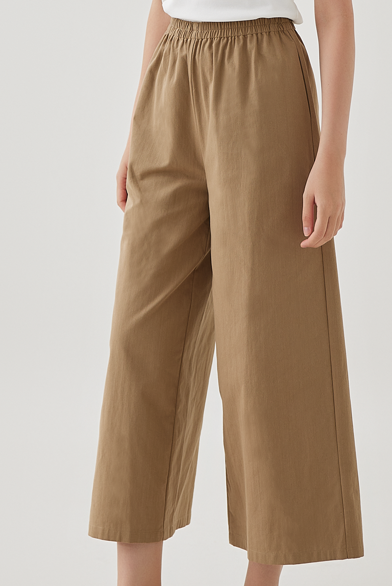 Lenna Elasticated Pants in Khaki