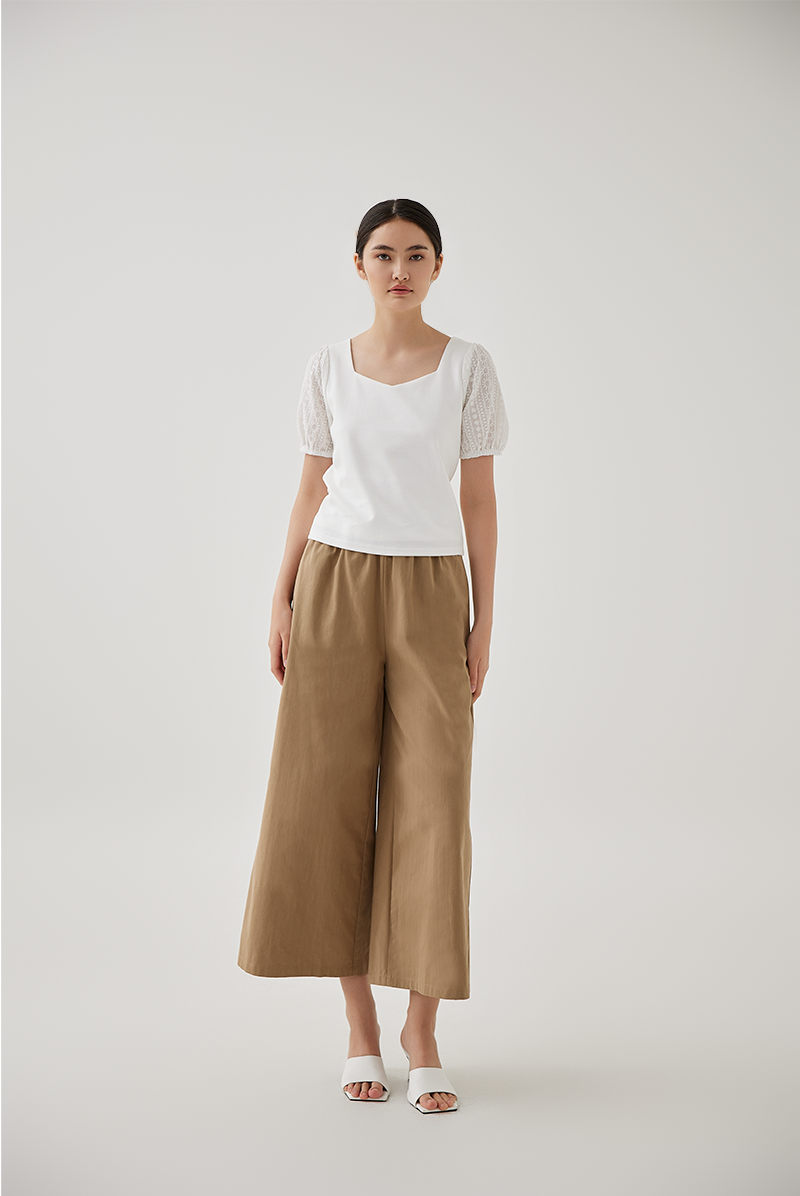 Lenna Elasticated Pants in Khaki