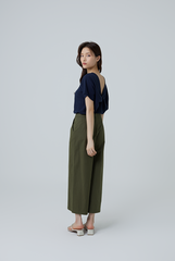 Buffy Wide Leg Culottes in Army Green