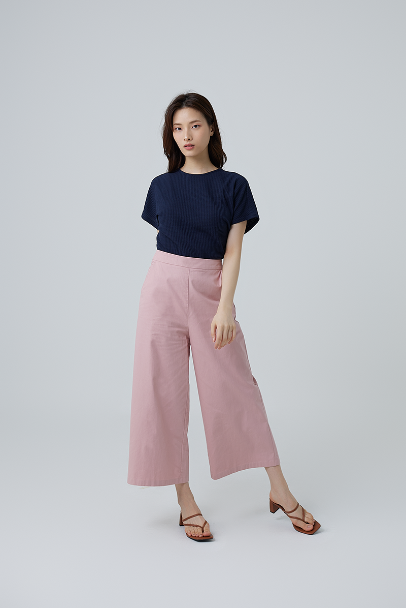 Buffy Wide Leg Culottes in Blush