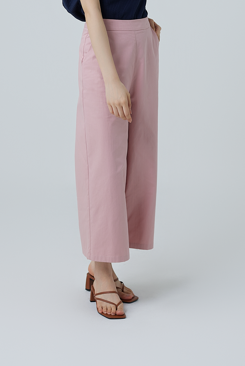 Buffy Wide Leg Culottes in Blush