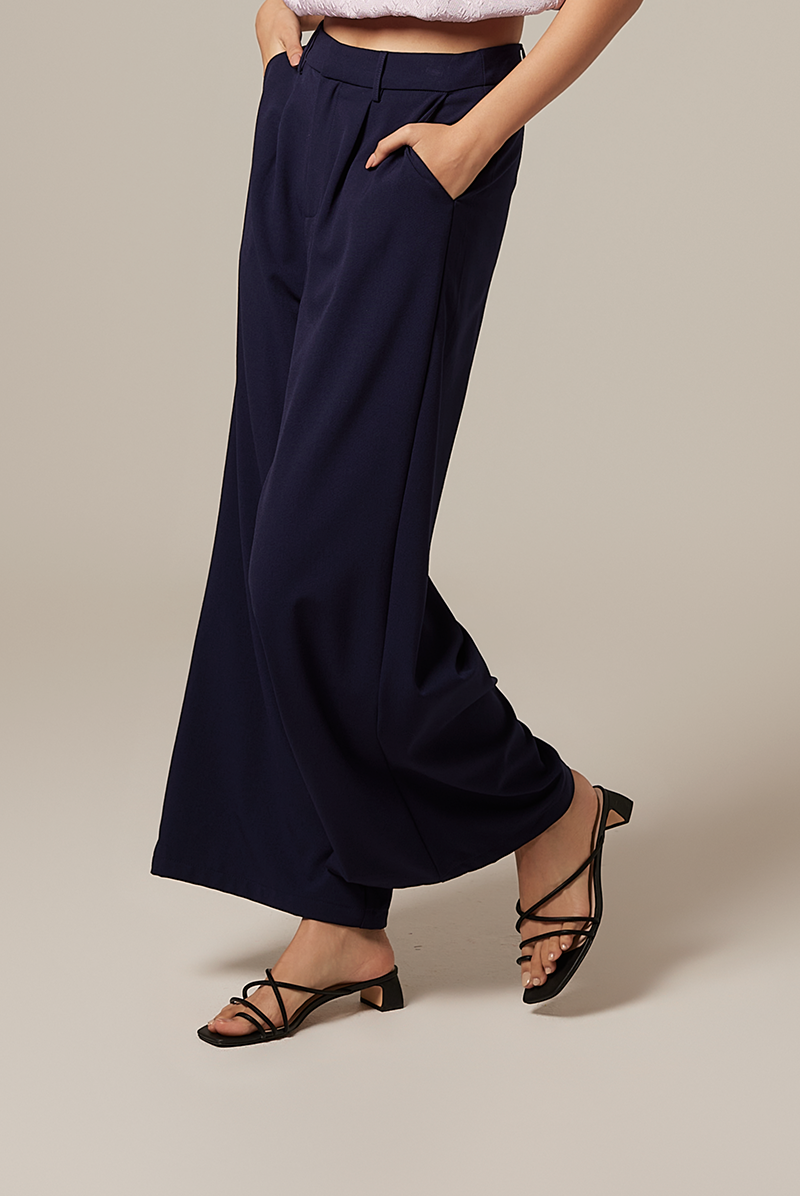Pavelyn Wide Leg Pants in Dark Blue