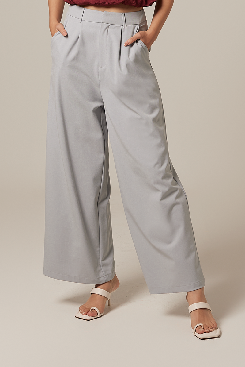 Pavelyn Wide Leg Pants in Dusty Blue
