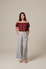 Pavelyn Wide Leg Pants in Dusty Blue