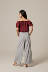 Pavelyn Wide Leg Pants in Dusty Blue