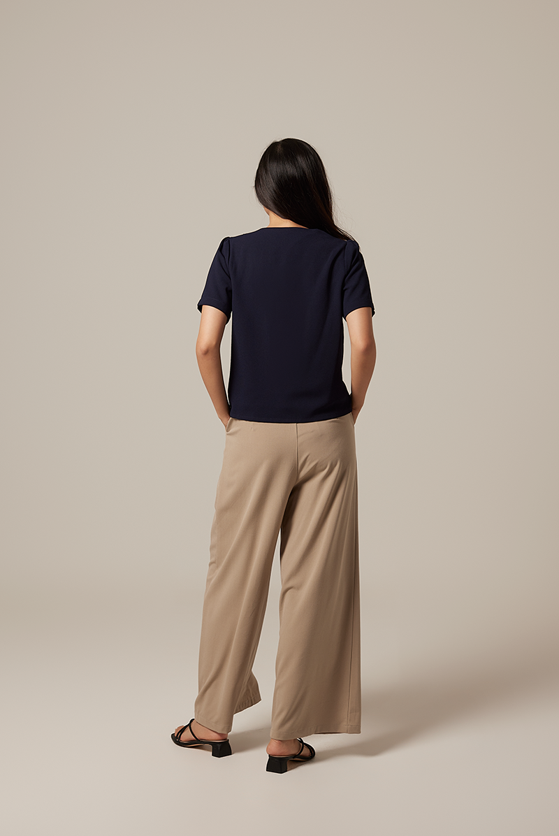 Pavelyn Wide Leg Pants in Khaki