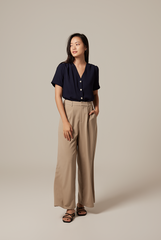 Pavelyn Wide Leg Pants in Khaki