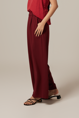 Pavelyn Wide Leg Pants in Maroon