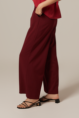 Pavelyn Wide Leg Pants in Maroon