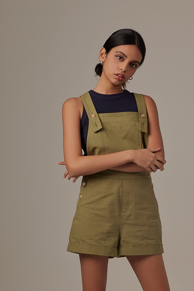 Fazia Utility Romper in Olive