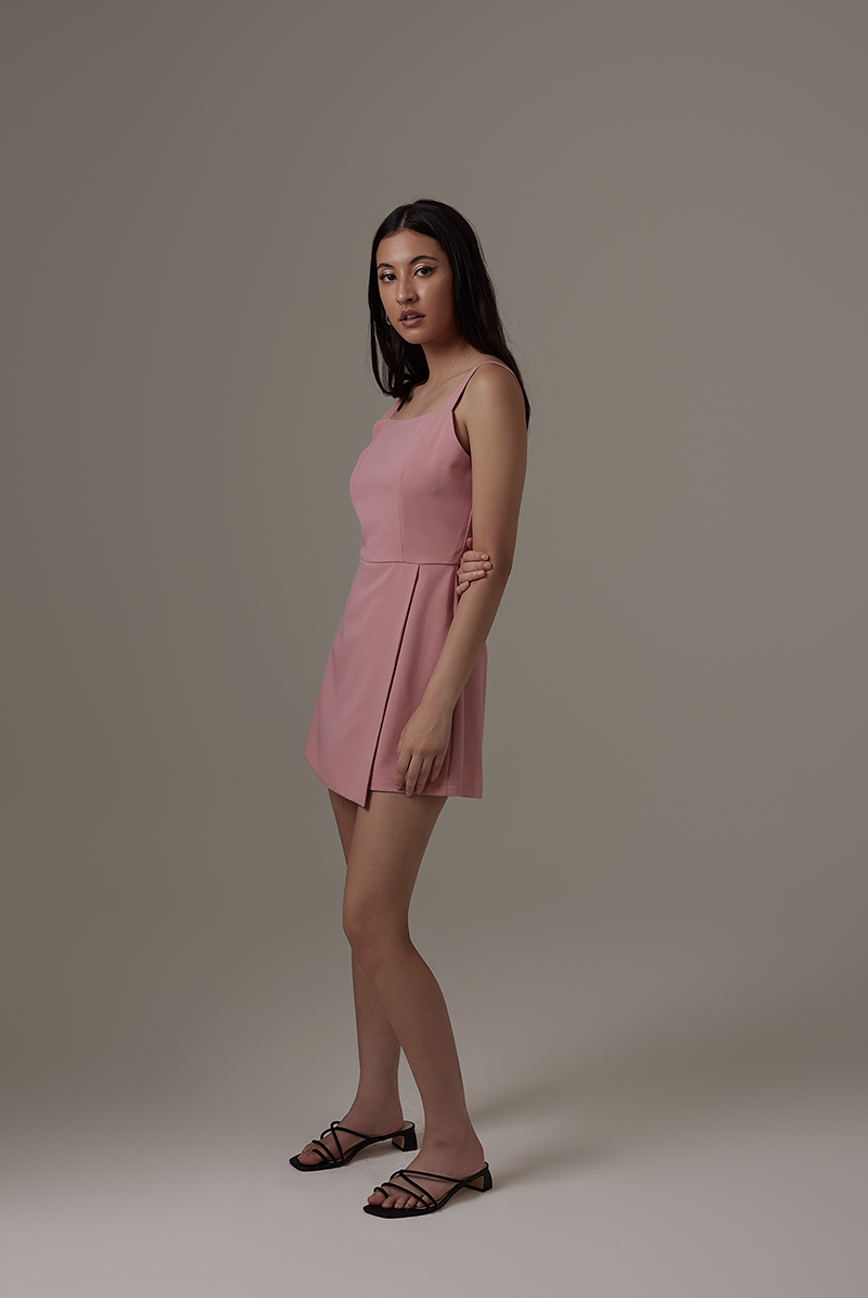 Kairee Half-Wrapped Romper in Bubblegum