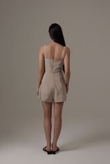 Kairee Half-Wrapped Romper in Clay