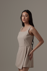 Kairee Half-Wrapped Romper in Clay